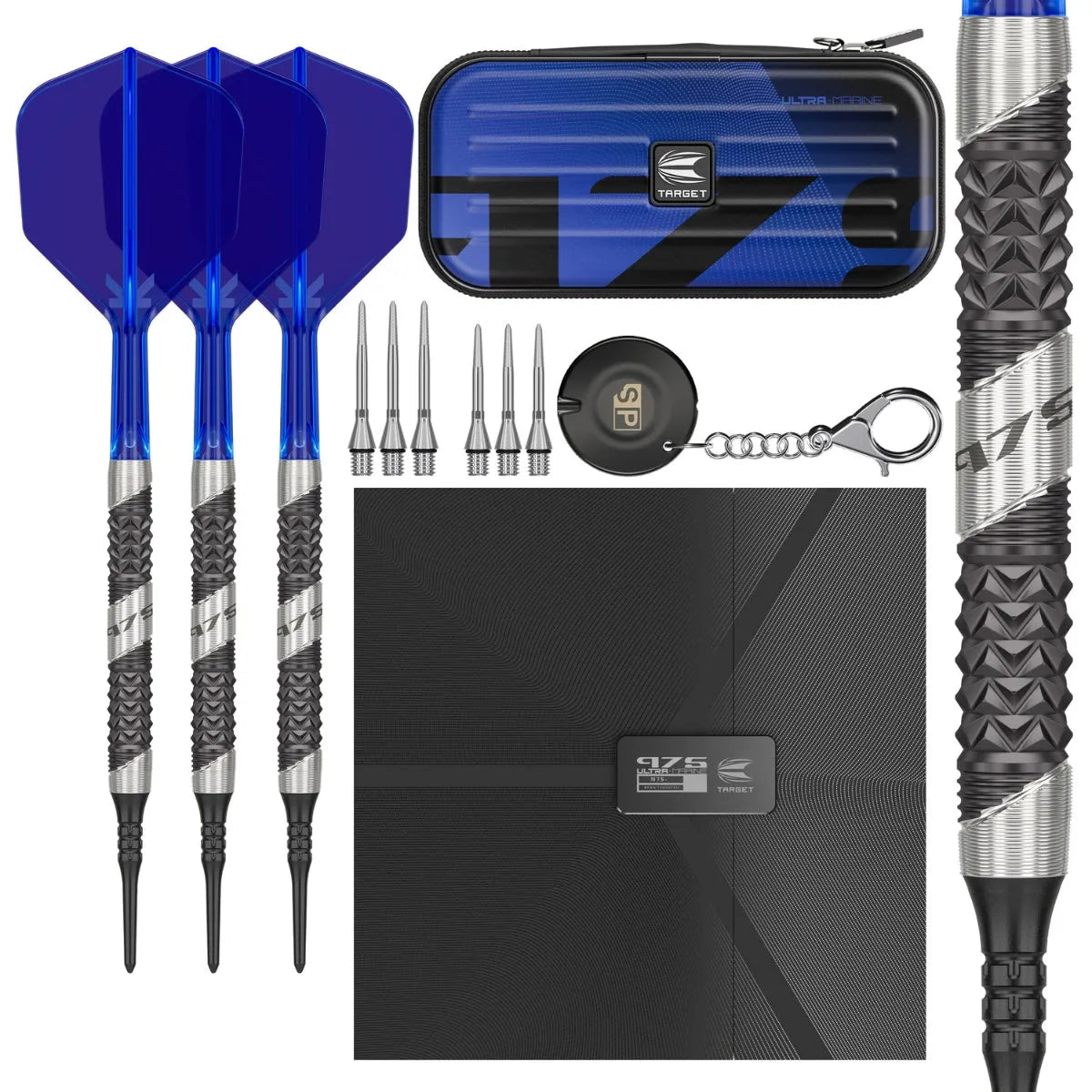 Target Darts 975 Ultra Marine 10 97.5% Tungsten Soft Tip Darts
