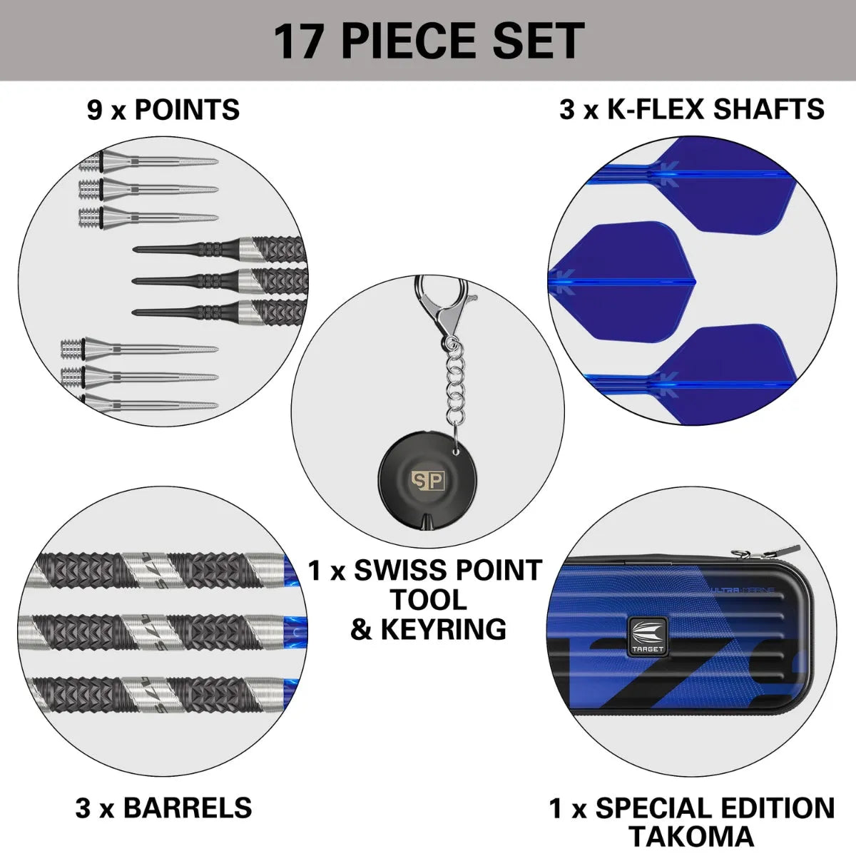 Target Darts 975 Ultra Marine 10 97.5% Tungsten Soft Tip Darts