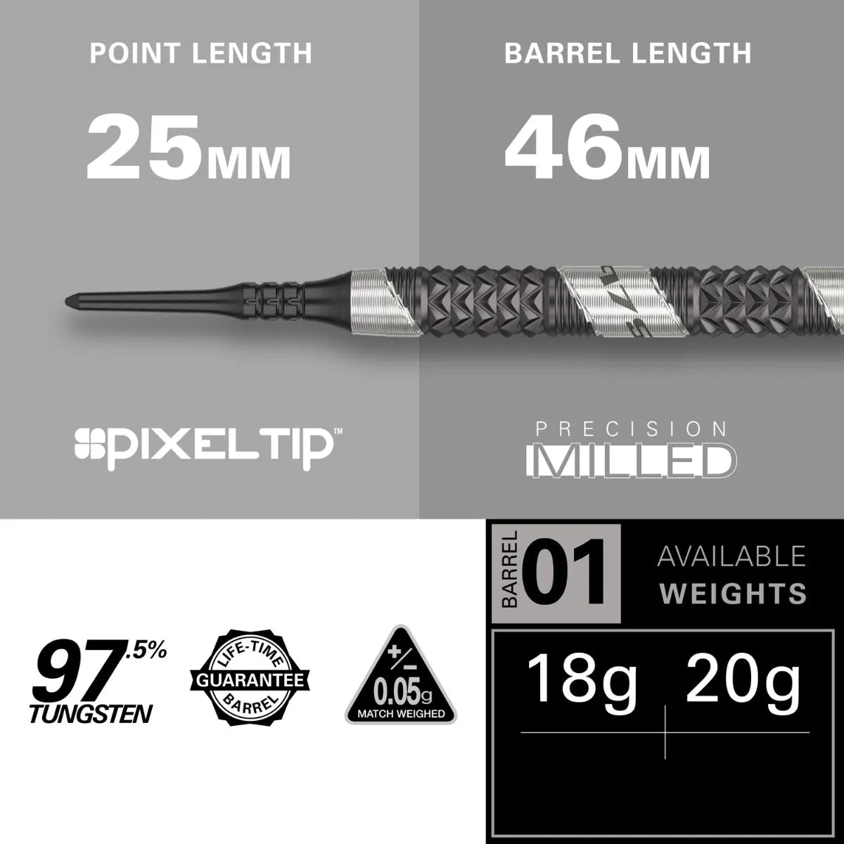 Target Darts 975 Ultra Marine 10 97.5% Tungsten Soft Tip Darts