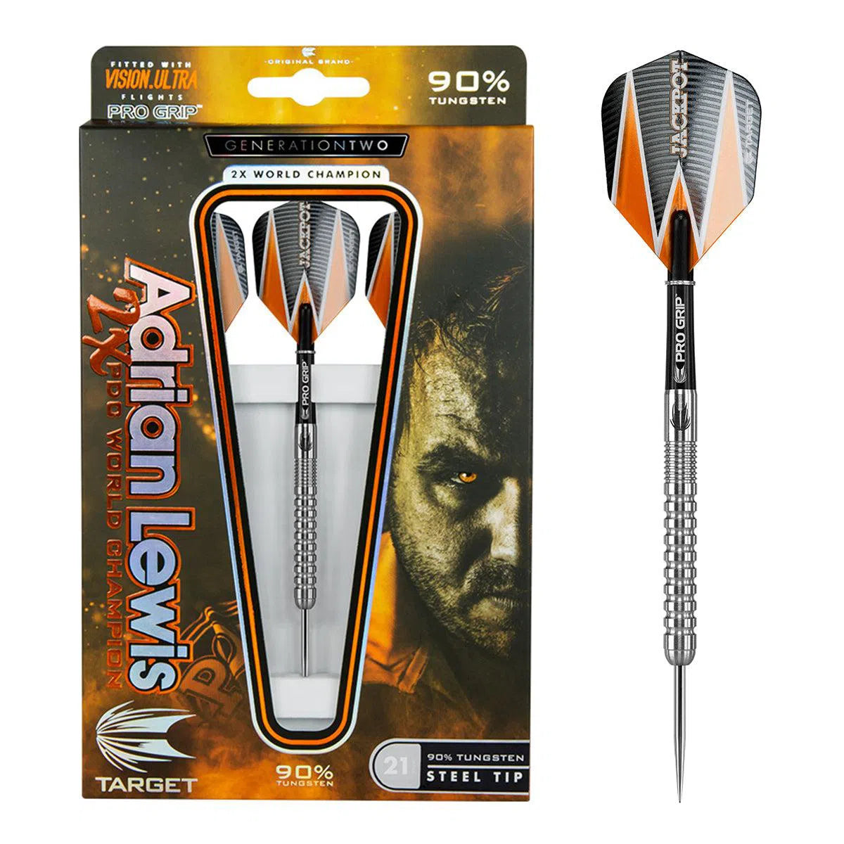 Target Darts Adrian Lewis Gen 2 90% Tungsten Steel Tip Darts