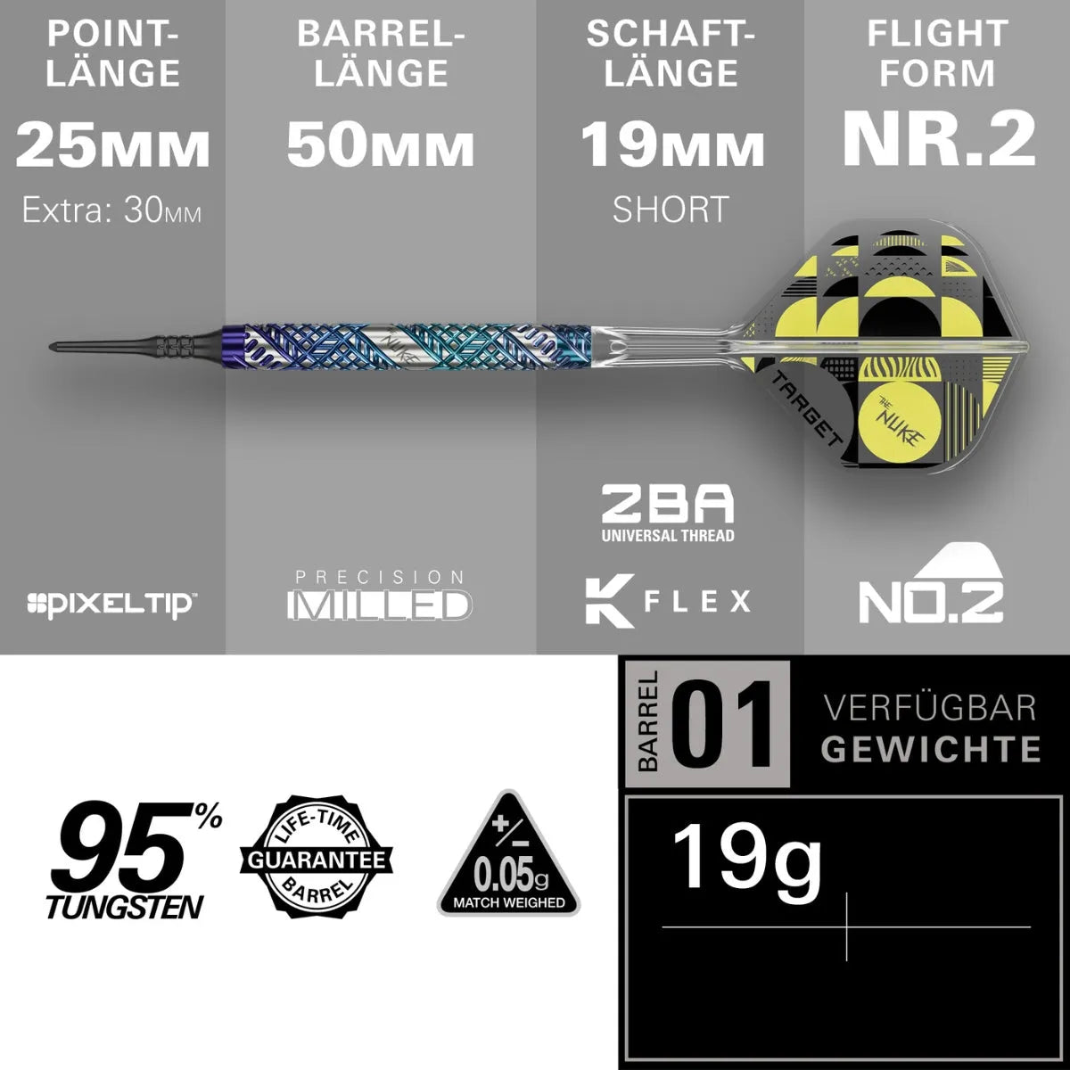 Target Darts Luke Littler Edge 95% Tungsten Soft Tip Darts