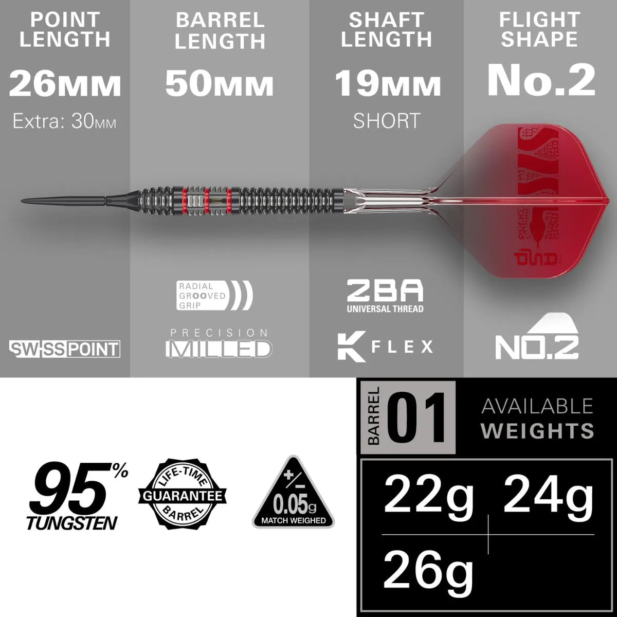 Target Darts Nathan Aspinall 95K 95% Tungsten Steel Tip Darts