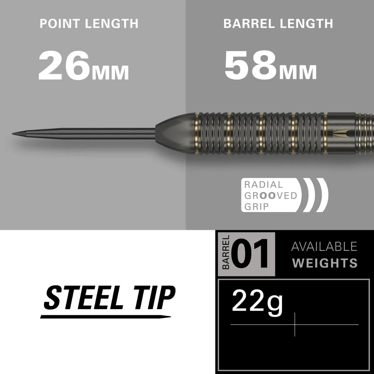 Target Darts RVB Brass 2023 Steel Tip Darts