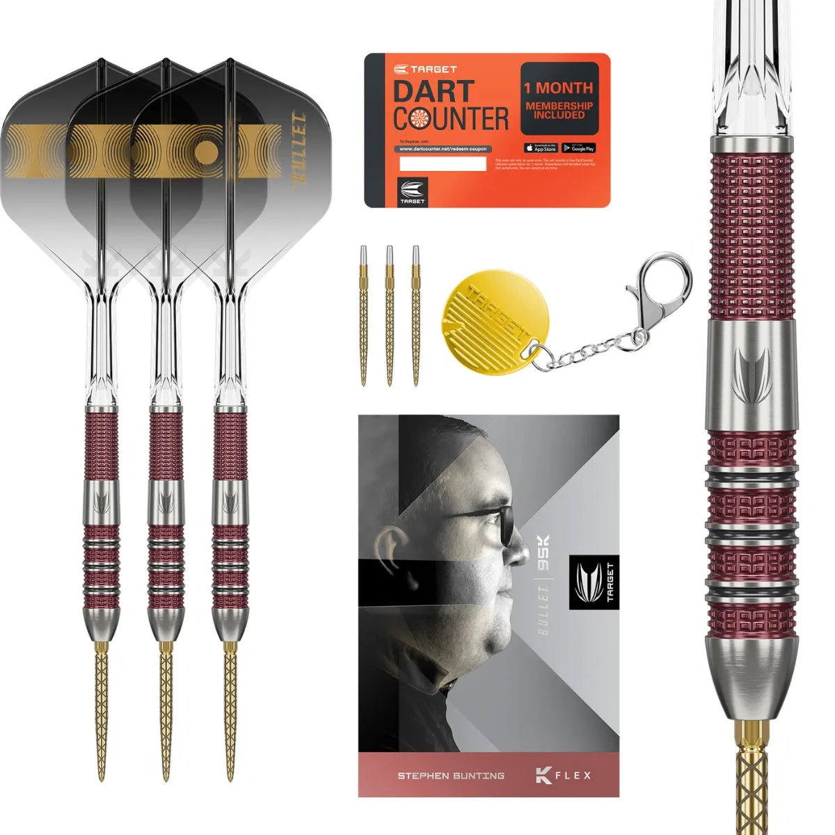 Target Darts Stephen Bunting 95K SP 95% Tungsten Steel Tip Darts