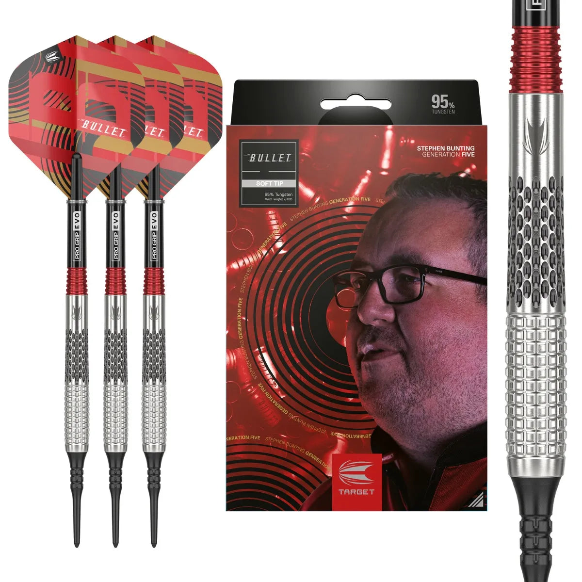 Target Darts Stephen Bunting Gen 5 95% Tungsten Soft Tip Darts