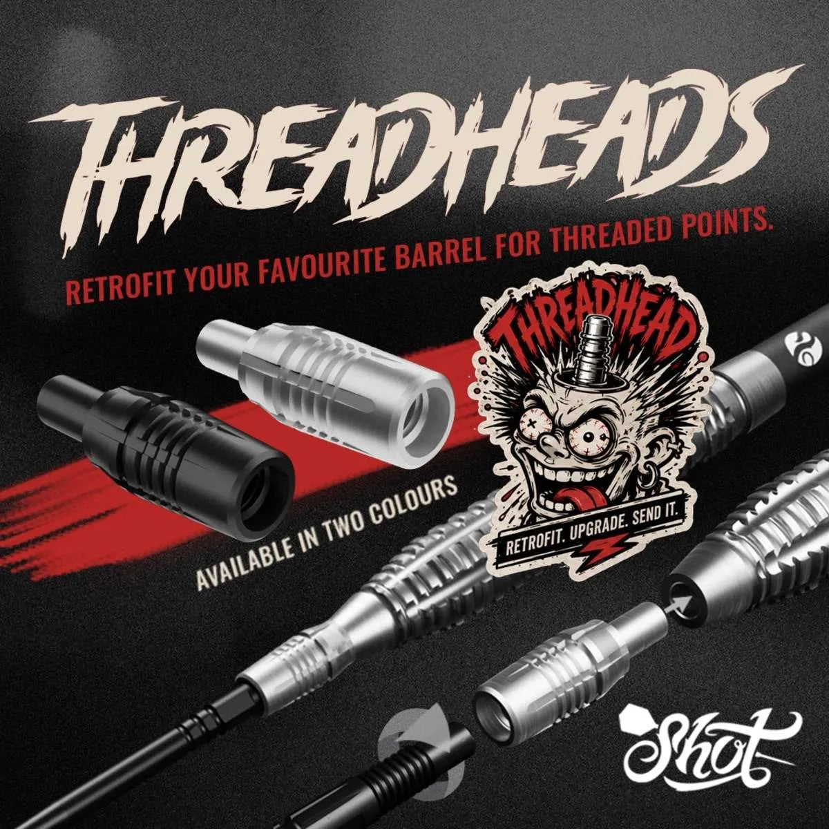 Shot Thread Head Point Adaptor-2-Black-Premier Darts