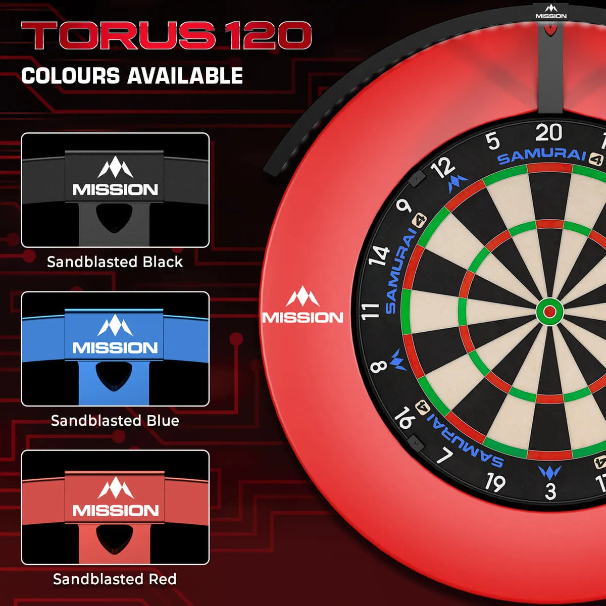 Mission Torus 120° Dartboard Lighting System-2-Black-Premier Darts