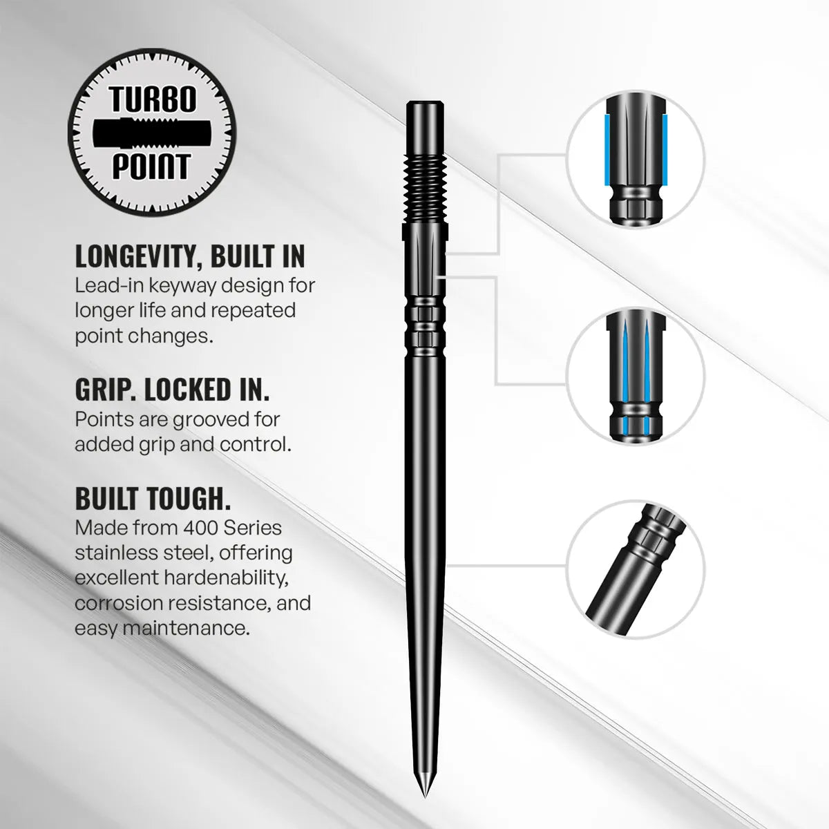 Shot Kapene Gold Ti Turbo Steel Tip Points-2-30mm-Premier Darts