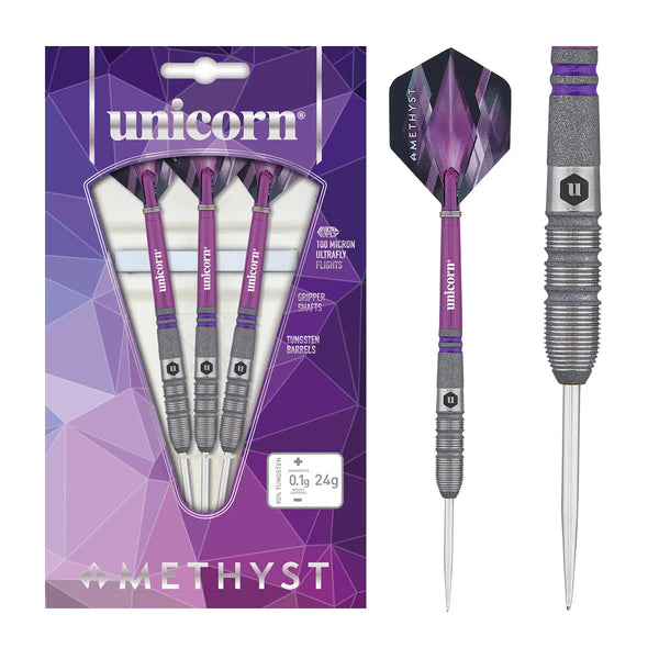 Unicorn Amethyst 3 90% Tungsten Steel Tip Darts-1-22 GRAM-Premier Darts