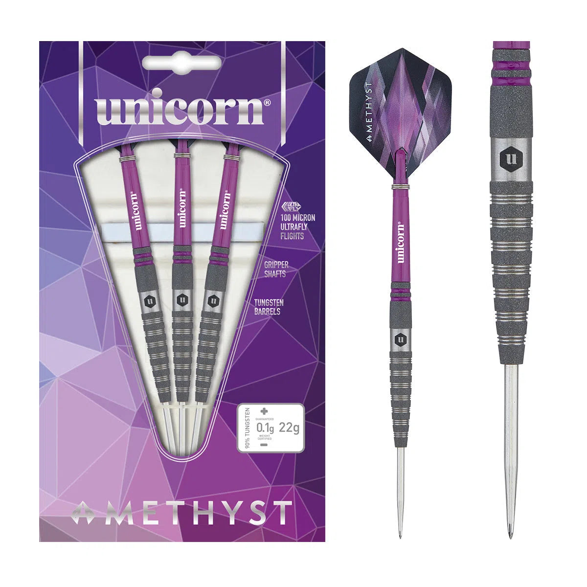 Unicorn Amethyst 4 90% Tungsten Steel Tip Darts