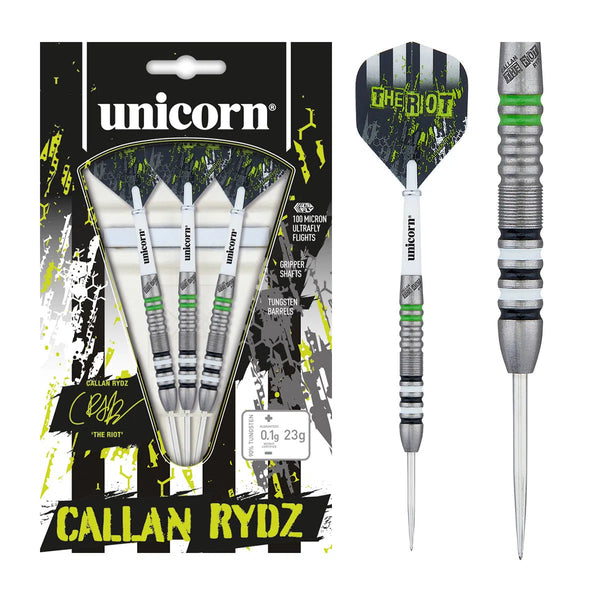 Unicorn Callan Rydz The Riot 80% Tungsten Steel Tip Darts-1-21 GRAM-Premier Darts