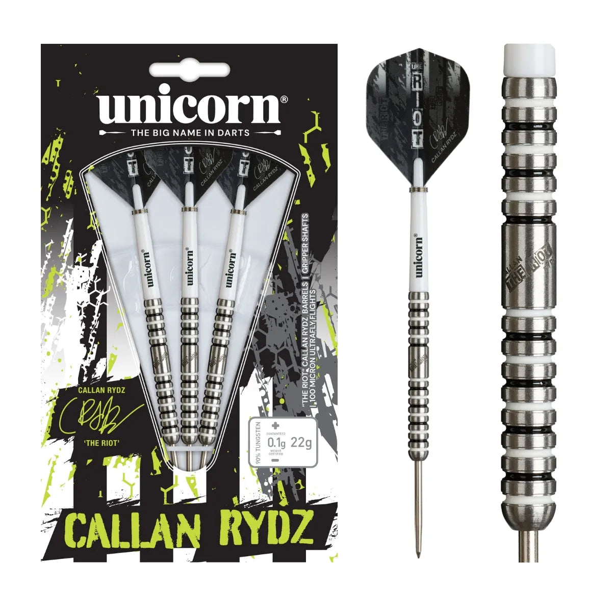 Unicorn Callan Rydz The Riot Phase 2 90% Tungsten Steel Tip Darts