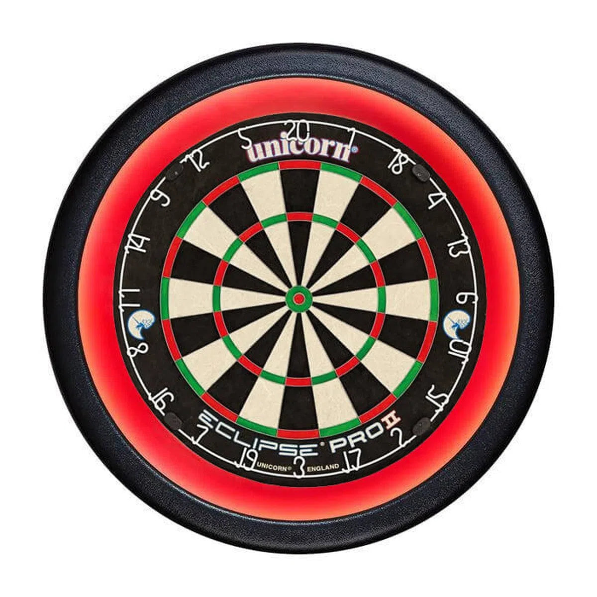 Unicorn Eclipse Pro 2 Dartboard and Solar 2 Illuminated Surround Bundle