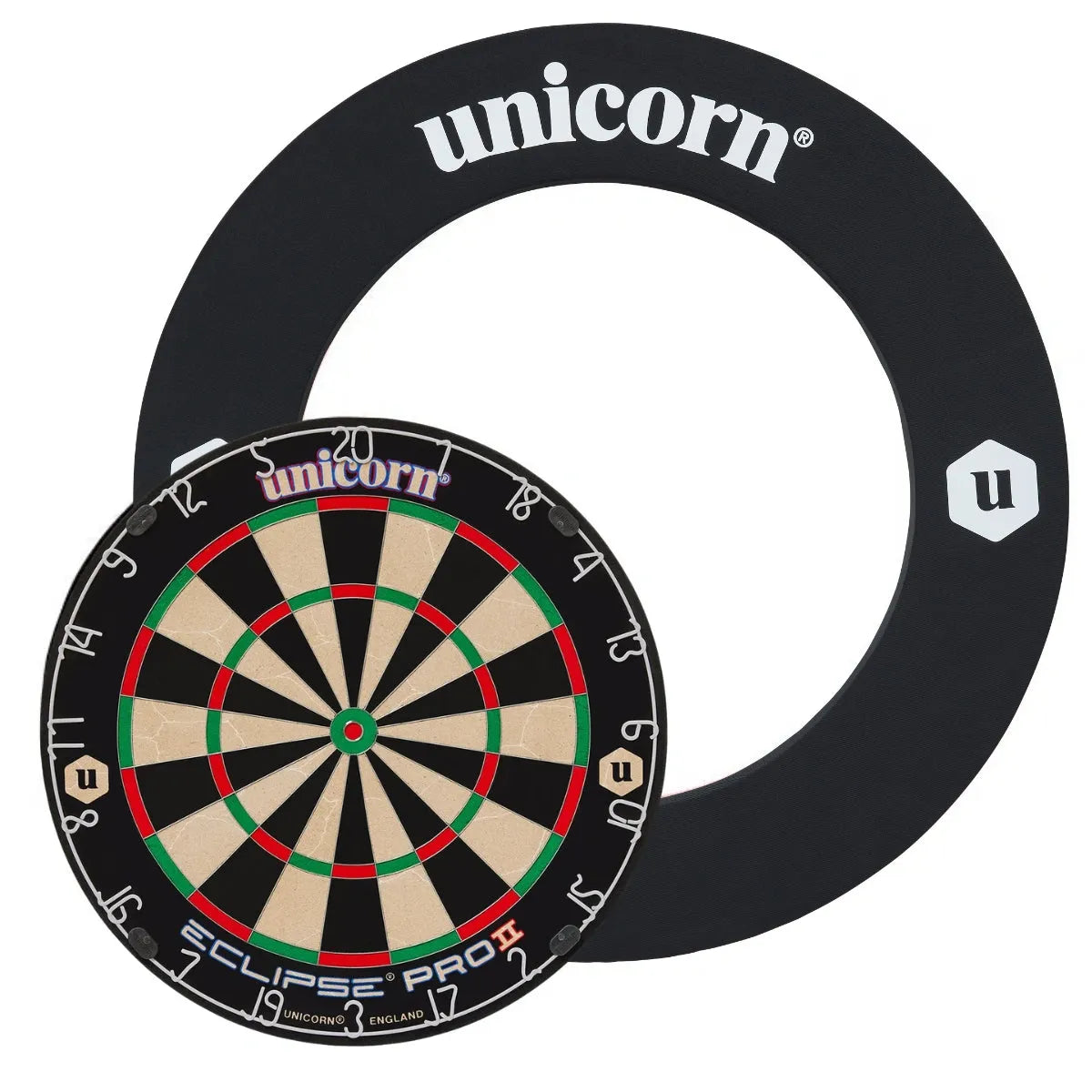 Unicorn Eclipse Pro 2 Dartboard and Striker Surround Bundle
