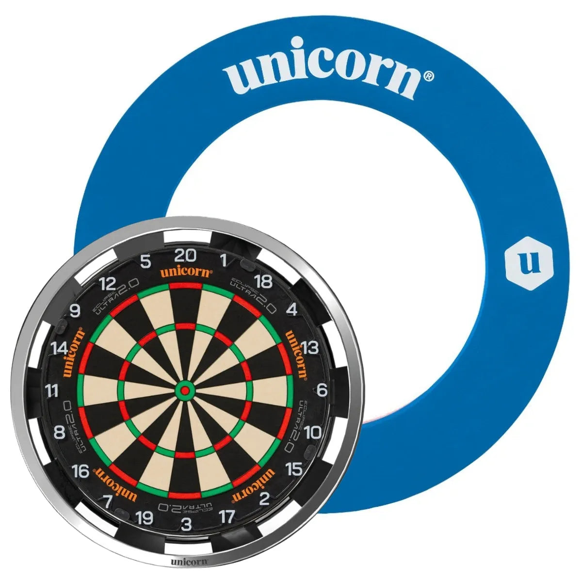 Unicorn Eclipse Ultra 2.0 Dartboard Ultimate Custom Bundle-13-Striker Blue-Solar Flare-None-Premier Darts