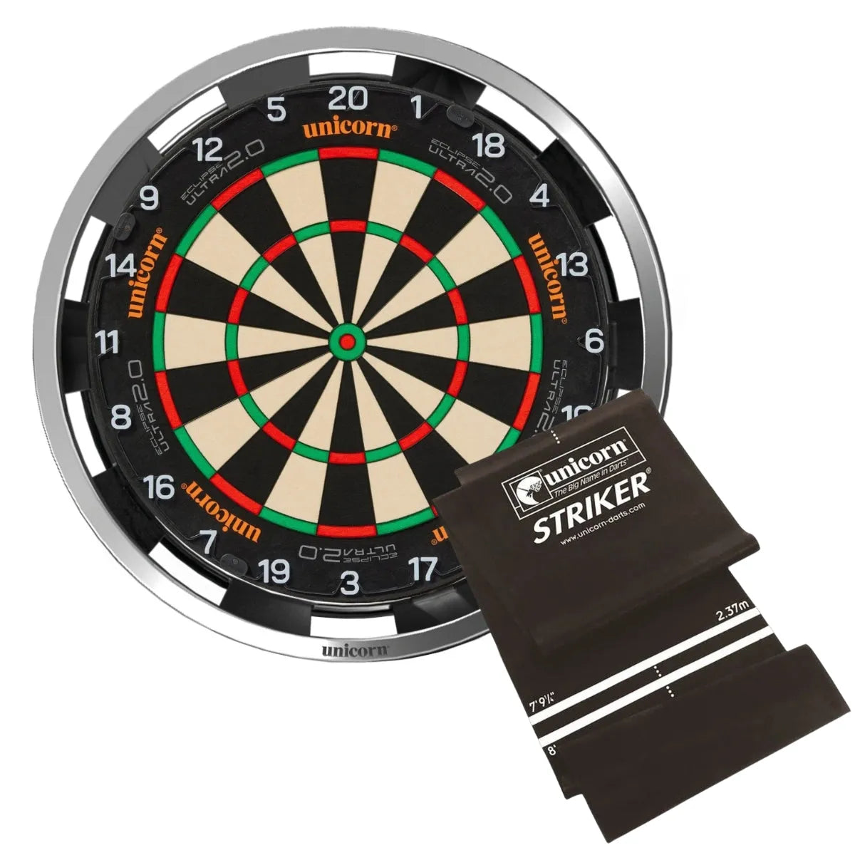 Unicorn Eclipse Ultra 2.0 Dartboard Ultimate Custom Bundle-14-None-Solar Flare-Striker DartMat-Premier Darts