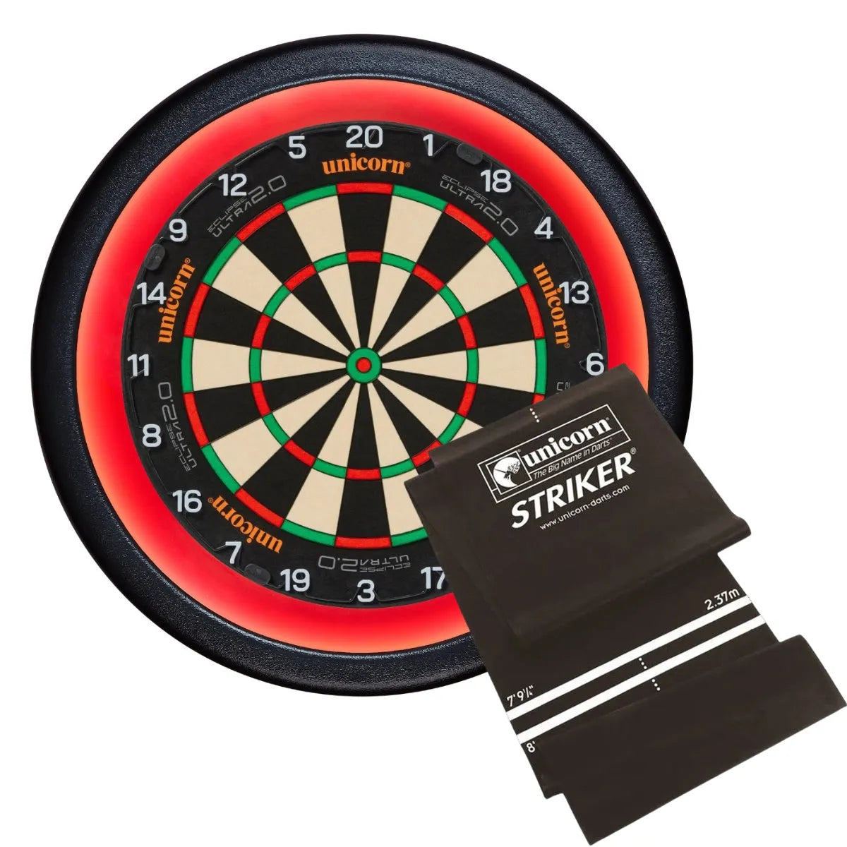 Unicorn Eclipse Ultra 2.0 Dartboard Ultimate Custom Bundle-19-None-Solar 2-Striker DartMat-Premier Darts