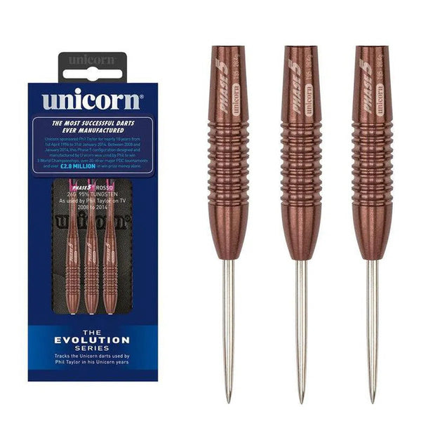 Unicorn Evolution Purist Phase 5 Rosso 95% Tungsten Steel Tip Darts-1-26 GRAM-Premier Darts