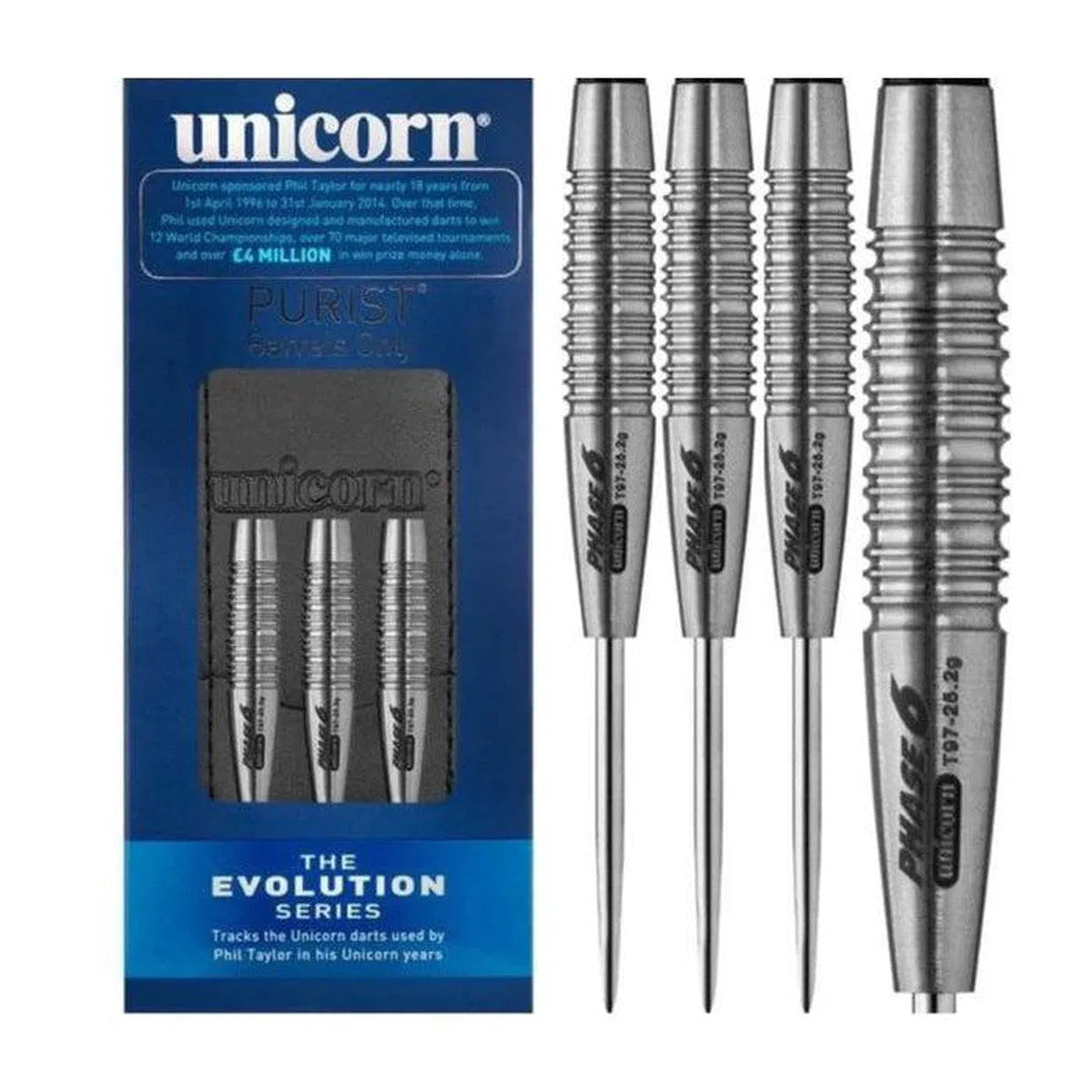 Unicorn Evolution Purist Phase 6 97% Tungsten Steel Tip Darts