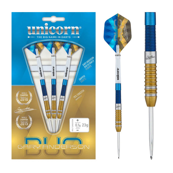 Unicorn Gary Anderson Duo 90% Tungsten Steel Tip Darts-1-21 GRAM-Premier Darts