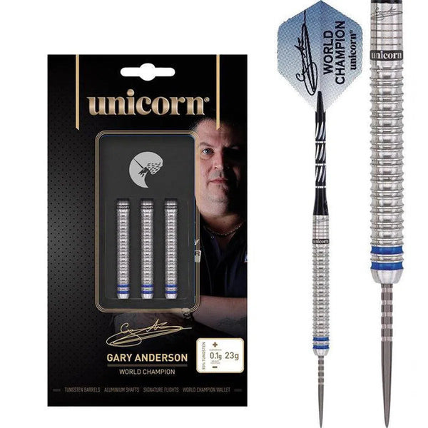Unicorn Gary Anderson Phase 3 90% Tungsten World Champion Steel Tip Darts-1-21 GRAM-Premier Darts