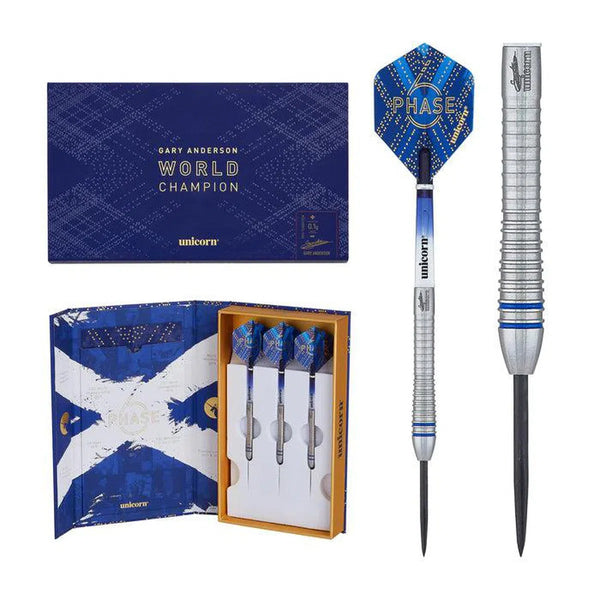 Unicorn Gary Anderson Phase 6 World Champion 90% Tungsten Steel Tip Darts-1-21 GRAM-Premier Darts