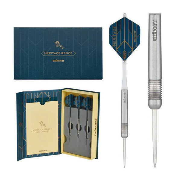 Unicorn Heritage 1976 T90 Twin RInged 90% Tungsten Steel Tip Darts-1-23 GRAM-Premier Darts