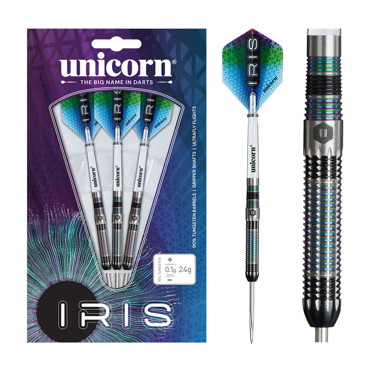 Unicorn Iris 90% Tungsten Steel Tip Darts