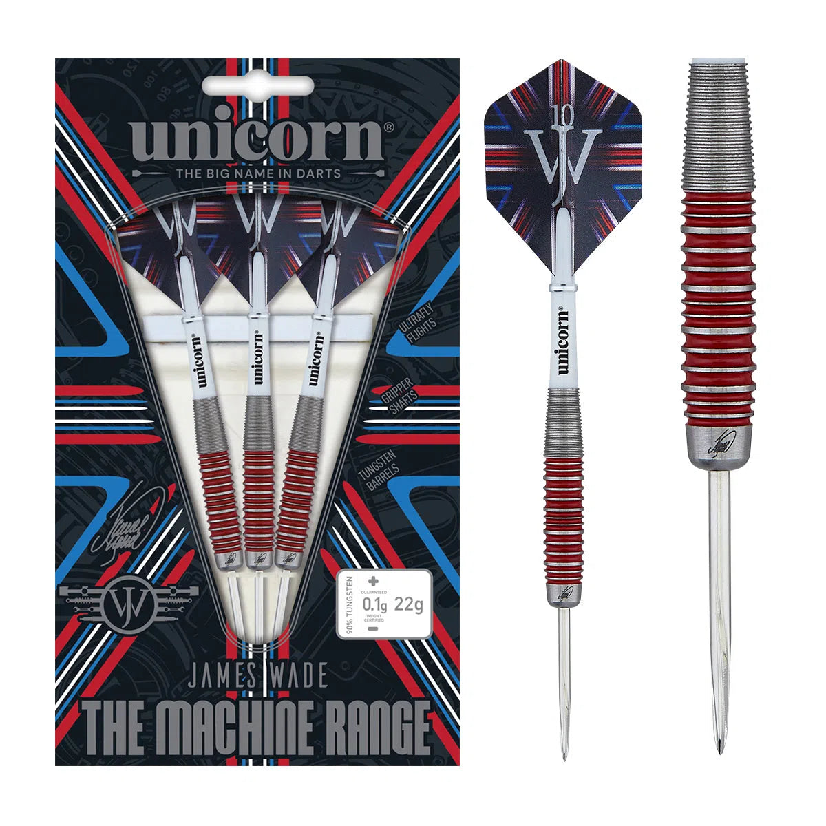 Unicorn James Wade The Machine 90% Tungsten Steel Tip Darts