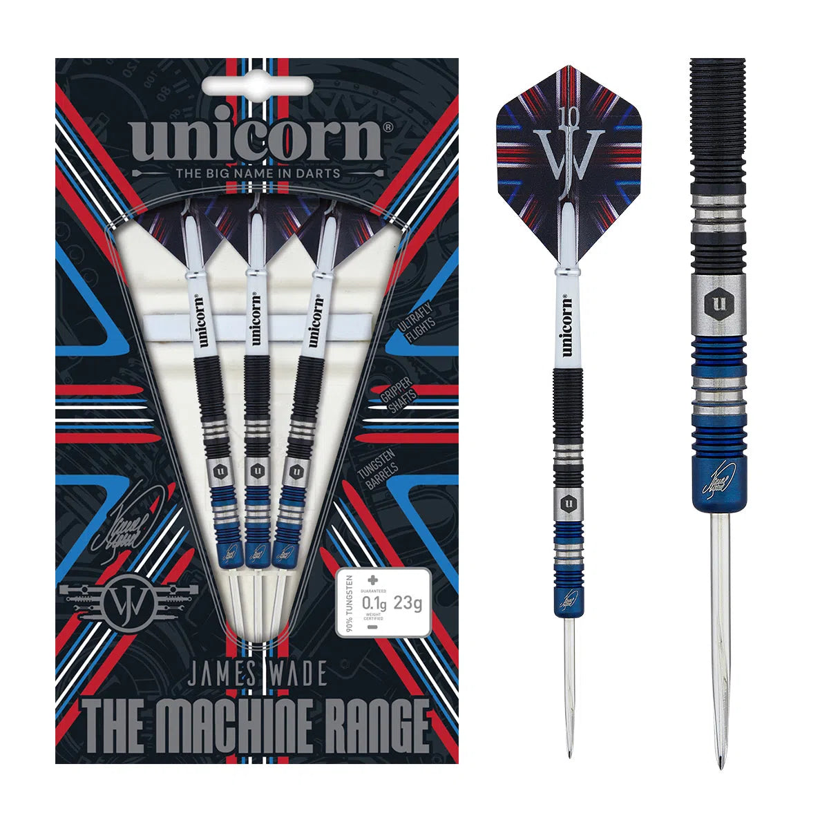 Unicorn James Wade The Machine Two Tone 90% Tungsten Steel Tip Darts
