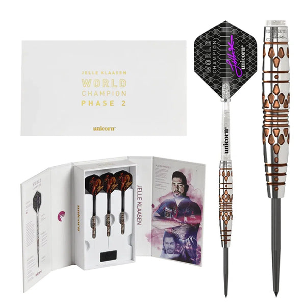 Unicorn Jelle Klassen 90% Tungsten Phase 2 World Champion Steel Tip Darts-1-22 GRAM-Premier Darts