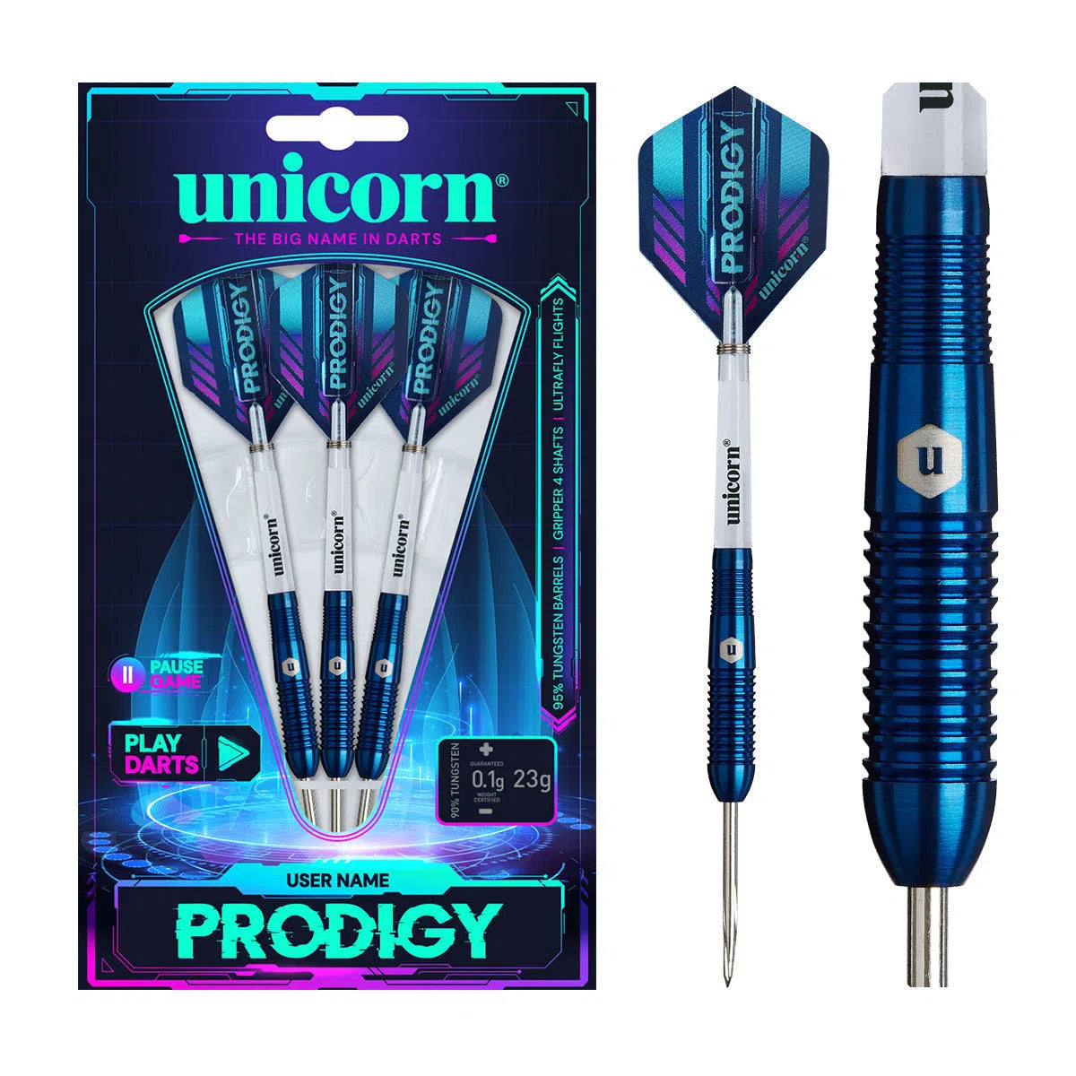 Unicorn Prodigy Torpedo 95% Tungsten Steel Tip Darts