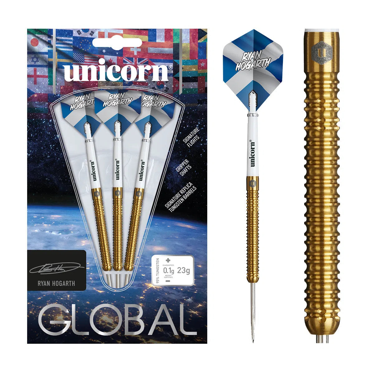 Unicorn Ryan Hogarth Global 95% Tungsten Steel Tip Darts