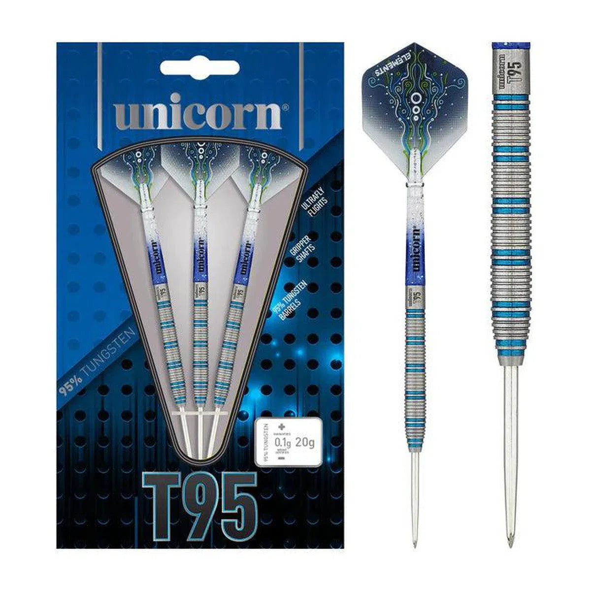 Unicorn T95 Core XL Blue Style 1 95% Tungsten Steel Tip Darts
