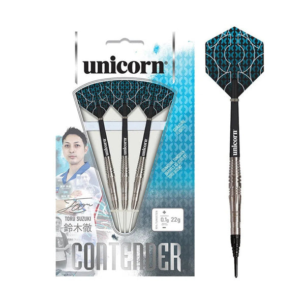 Unicorn Toru Suzuki Contender Phase 2 90% Tungsten Soft Tip Darts-1-22 GRAM-Premier Darts