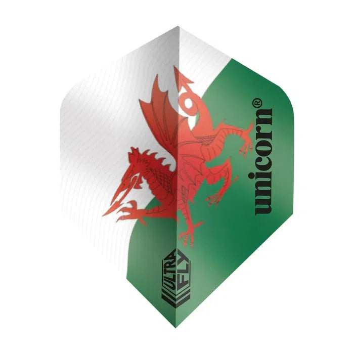 Unicorn Ultrafly Plus Wales Flag Dart Flights