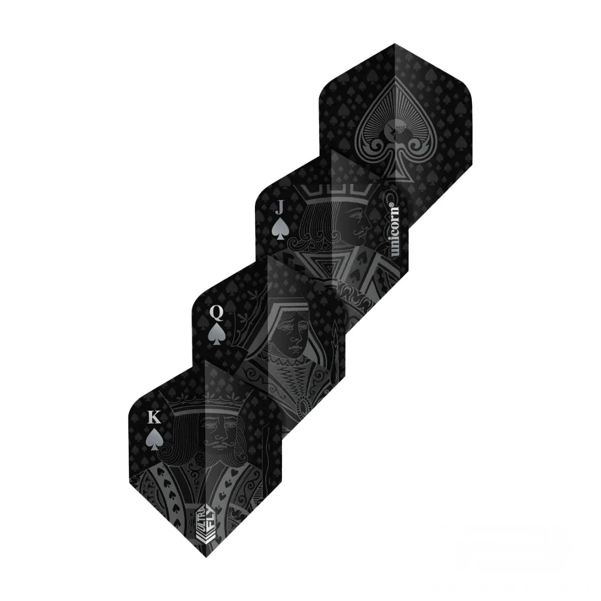 Unicorn Ultrafly Plus Royal Flush Dart Flights-2-Black-Premier Darts
