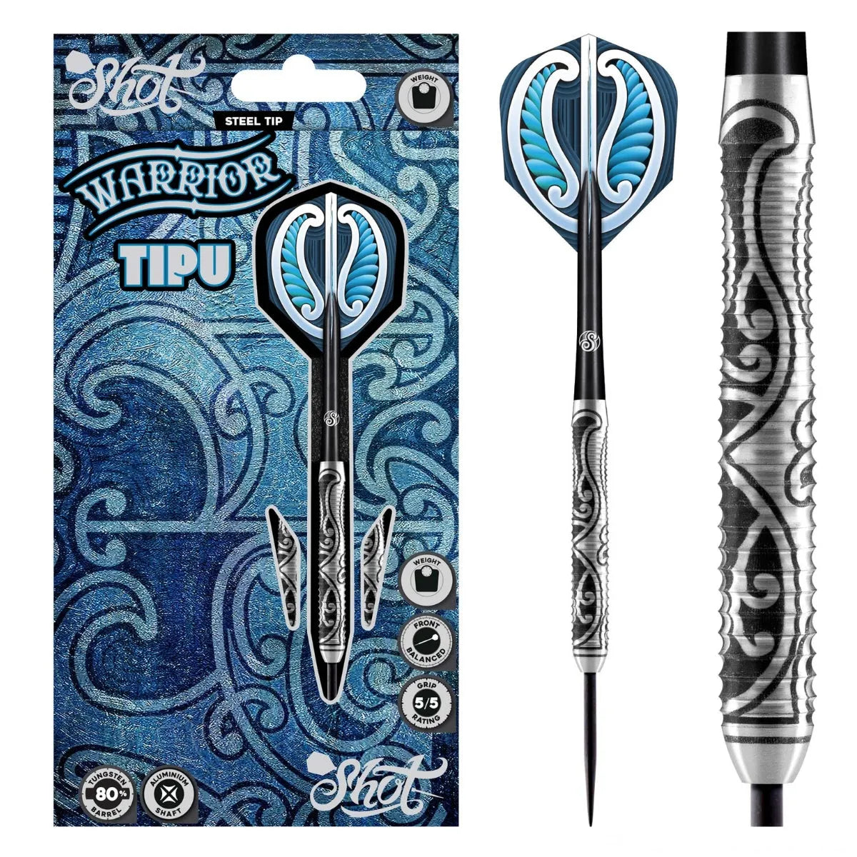 Shot Warrior Tipu 80% Tungsten Steel Tip Darts-1-21 GRAM-Premier Darts