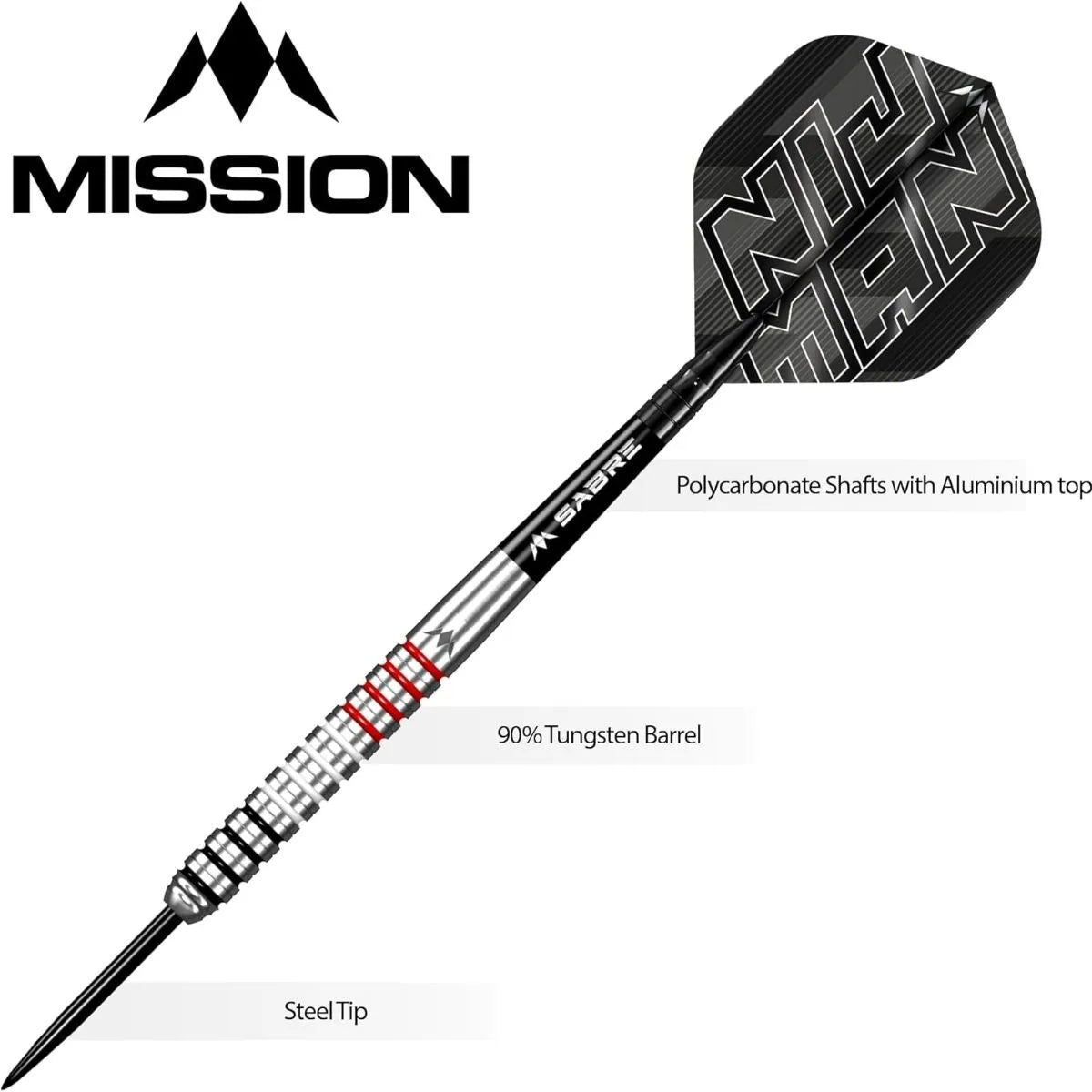 Mission Wessel Nijman 95% Tungsten Steel Tip Darts-4-23 GRAM-Premier Darts