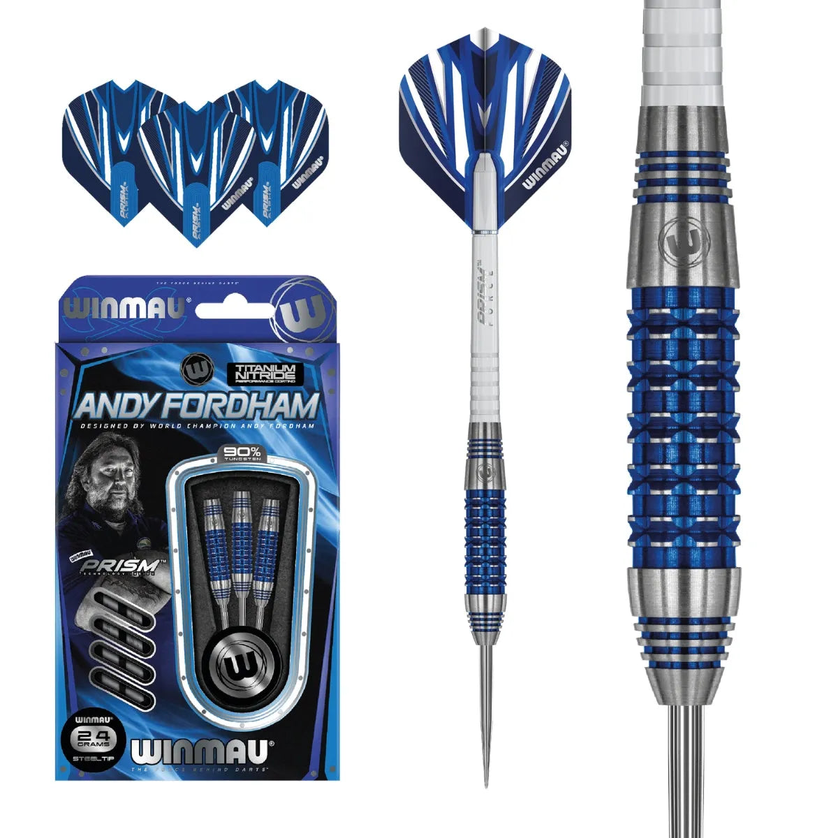Winmau Andy Fordham SE 90% Tungsten Steel Tip Darts