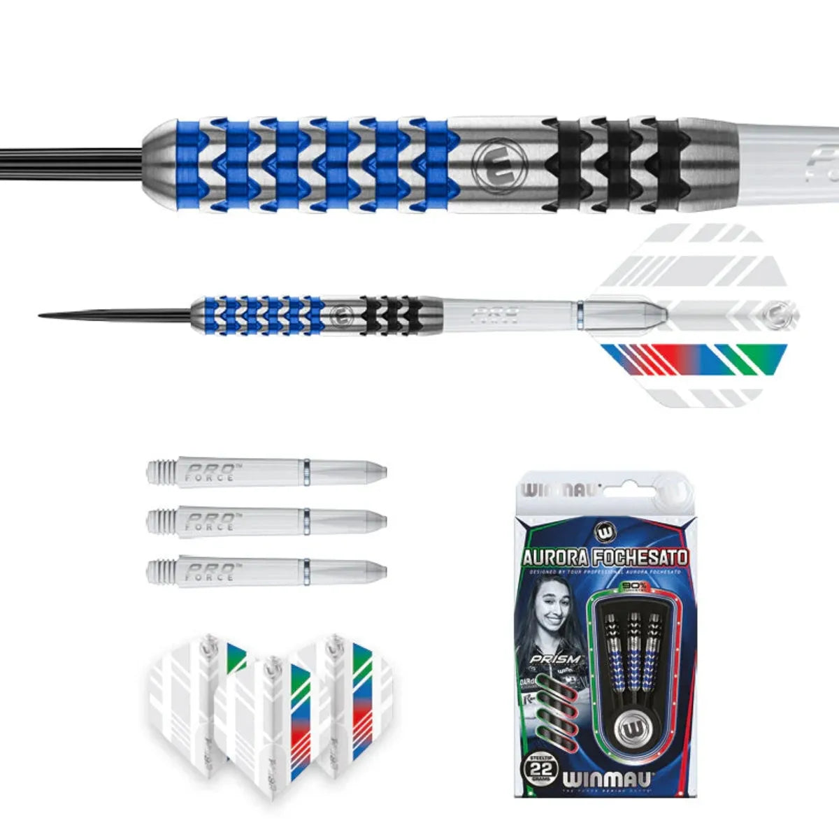 Winmau Aurora Fochesato 90% Tungsten Steel Tip Darts