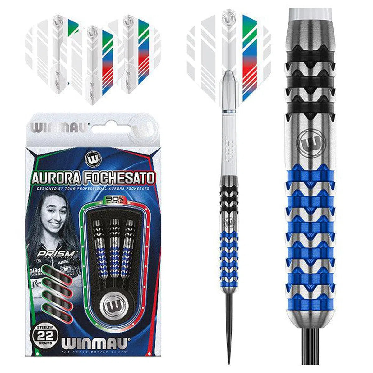 Winmau Aurora Fochesato 90% Tungsten Steel Tip Darts