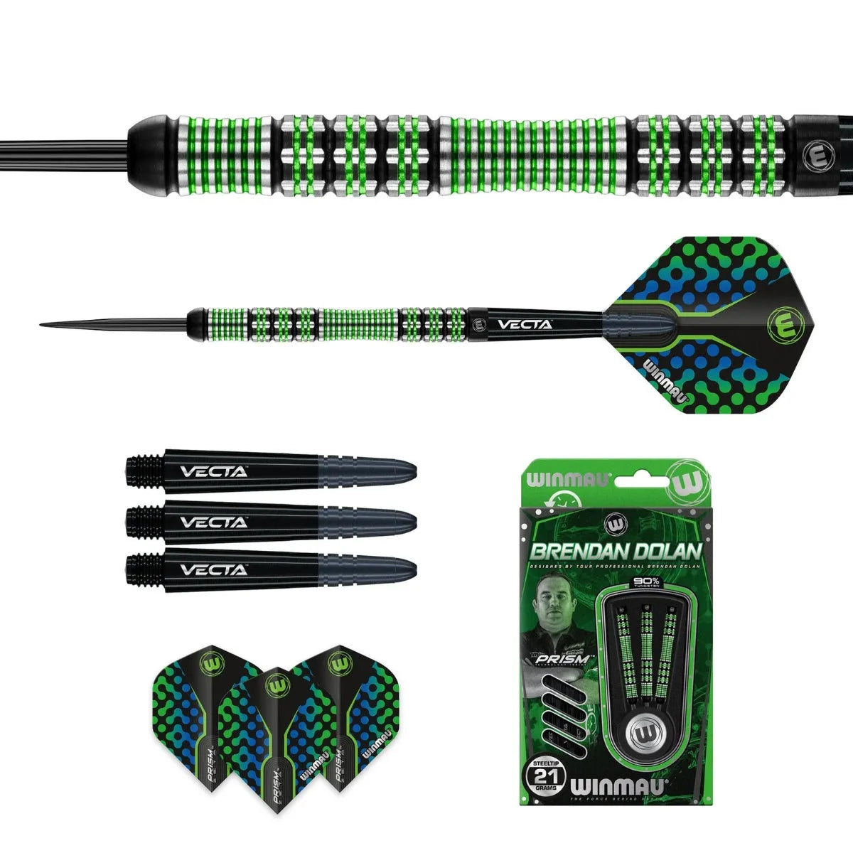 Winmau Brendan Dolan 90% Tungsten Steel Tip Darts