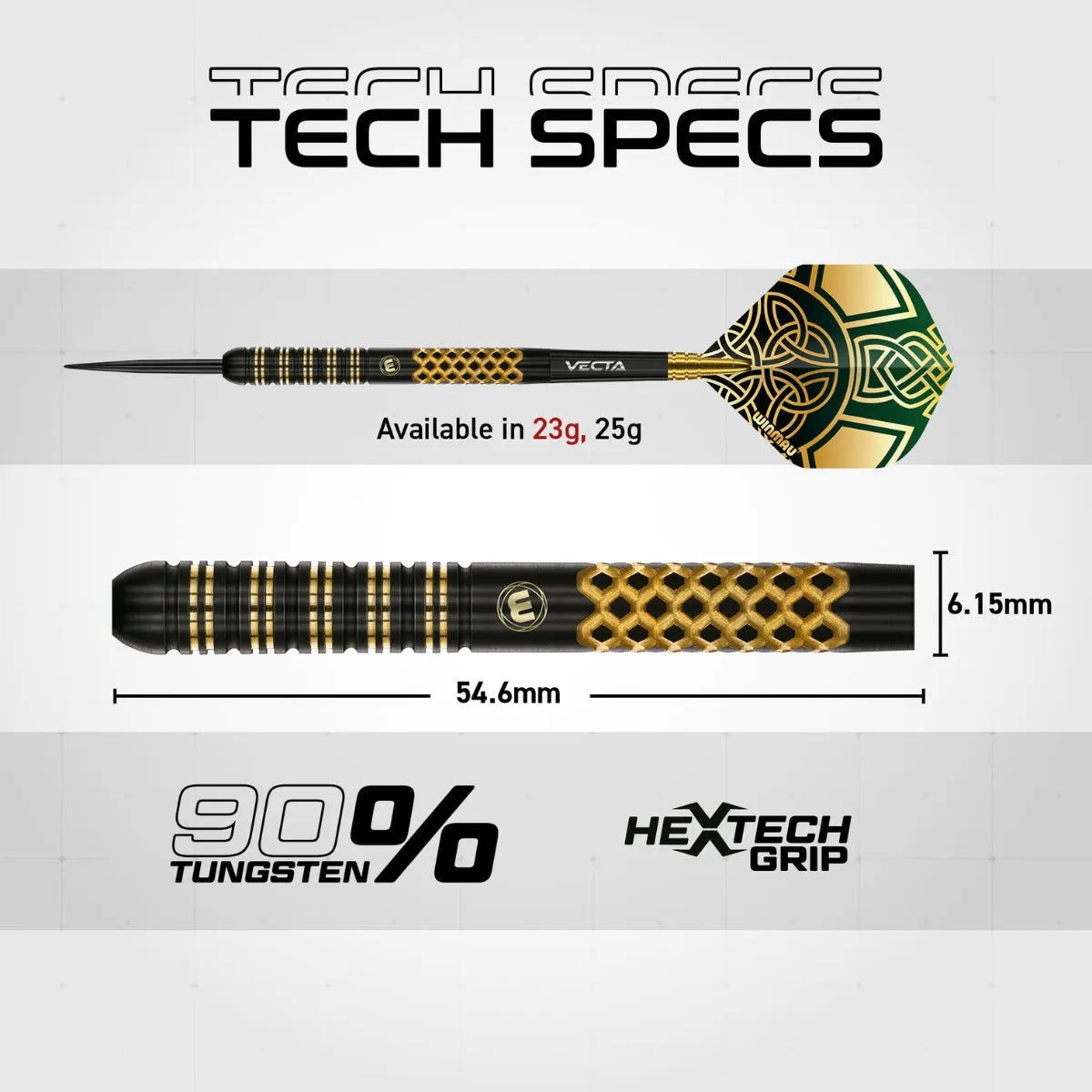 Winmau Brendan Dolan Signature Series 90% Tungsten Steel Tip Darts
