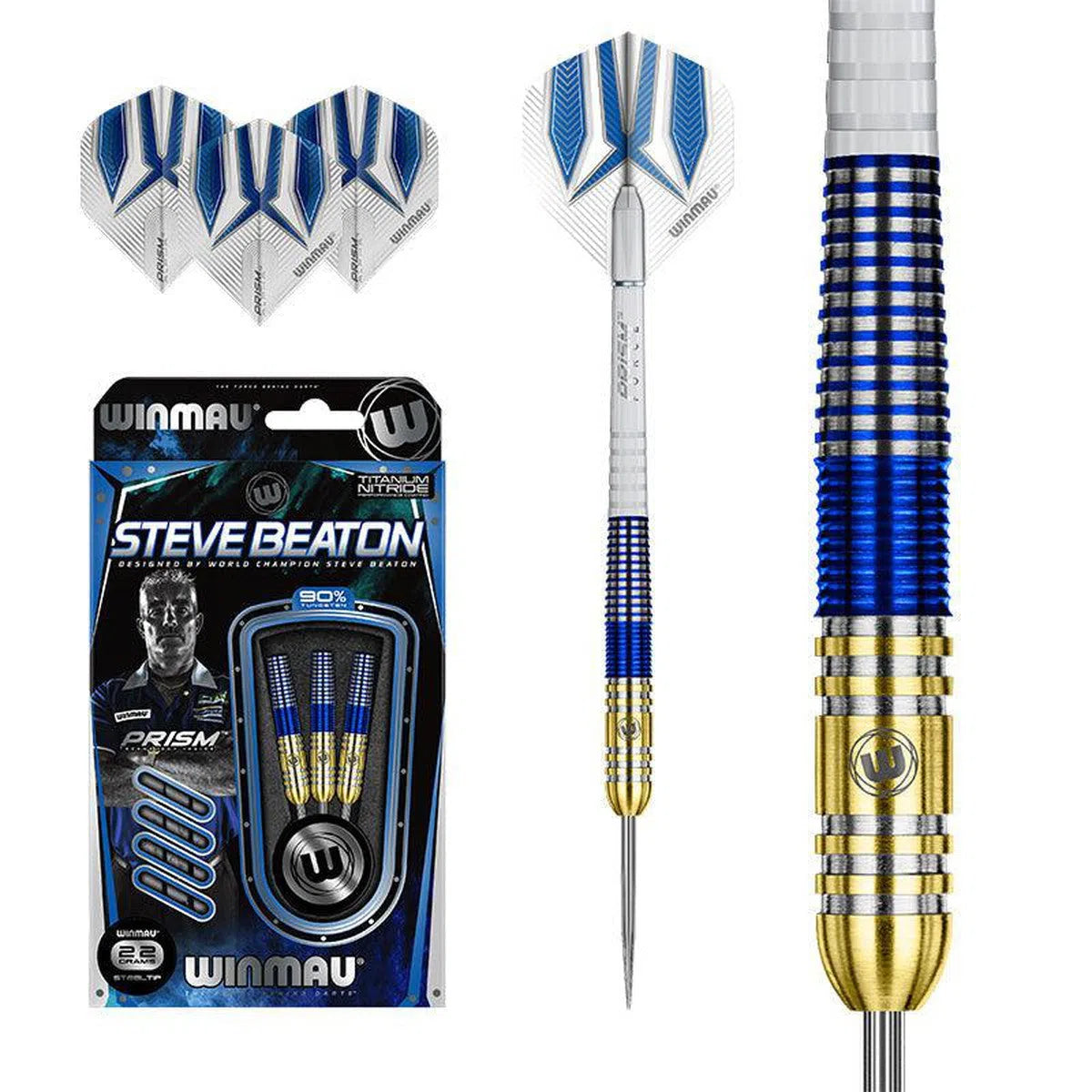 Winmau Darts Steve Beaton 90% Tungsten Steel Tip Darts