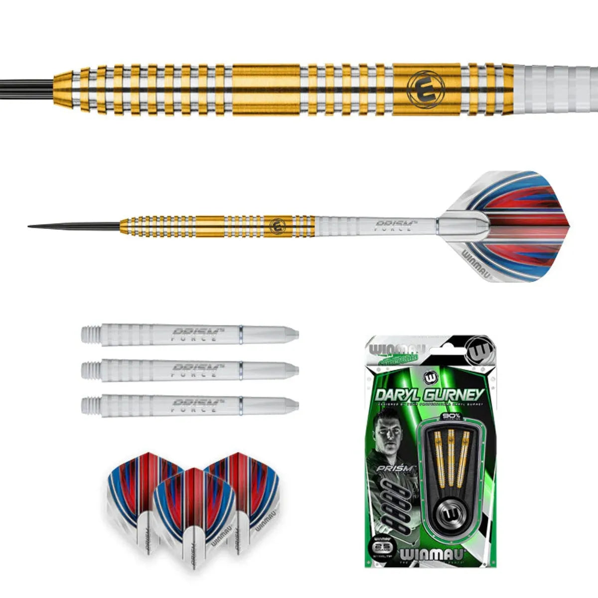 Winmau Daryl Gurney 90% Tungsten Steel Tip Darts