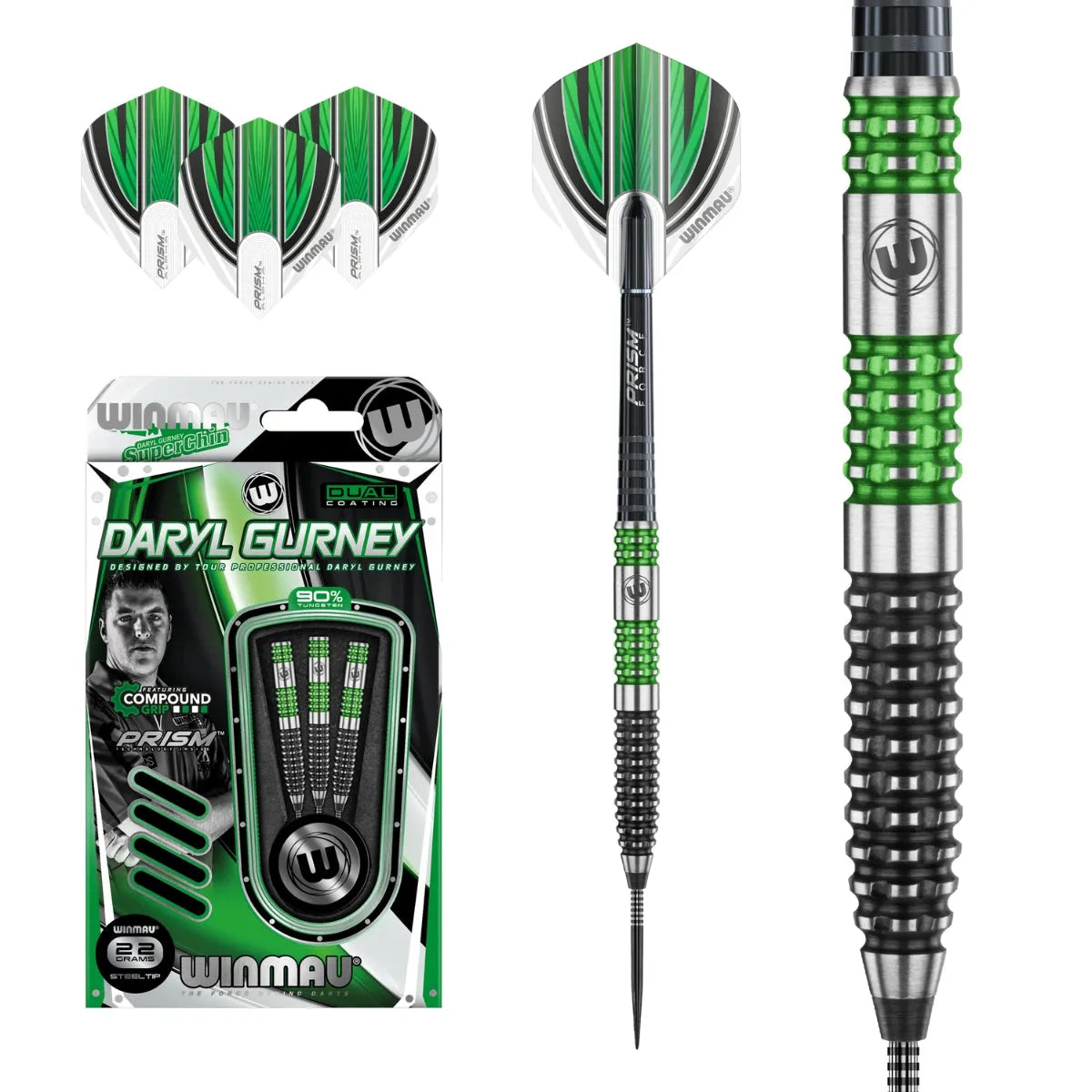 Winmau Daryl Gurney 90% Tungsten Steel Tip Darts