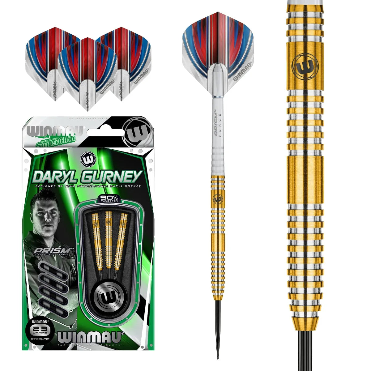 Winmau Daryl Gurney 90% Tungsten Steel Tip Darts