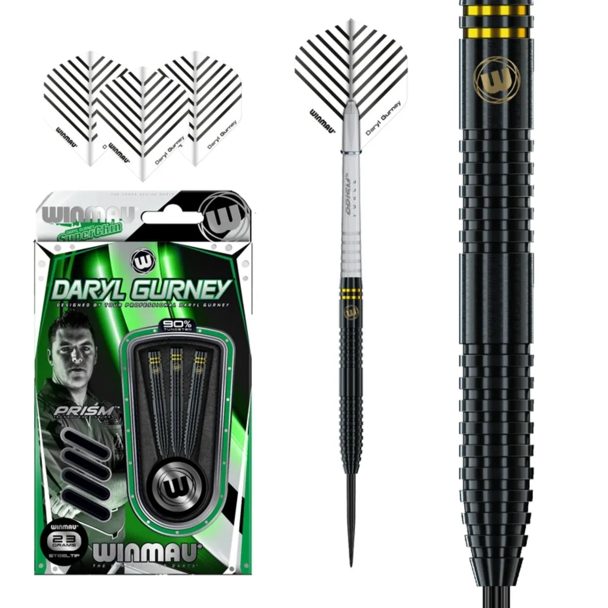 Winmau Daryl Gurney Black Special Edition 90% Tungsten Steel Tip Darts