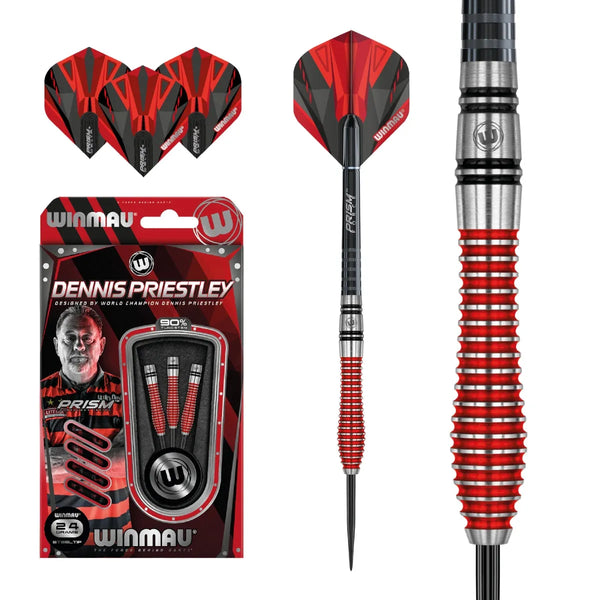 Winmau Dennis Priestley 90% Tungsten Special Edition Steel Tip Darts-1-22 GRAM-Premier Darts